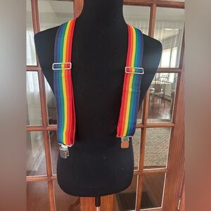 Vintage Retro Popular Mechanics Multicolor RAINBOW Suspenders Made in USA